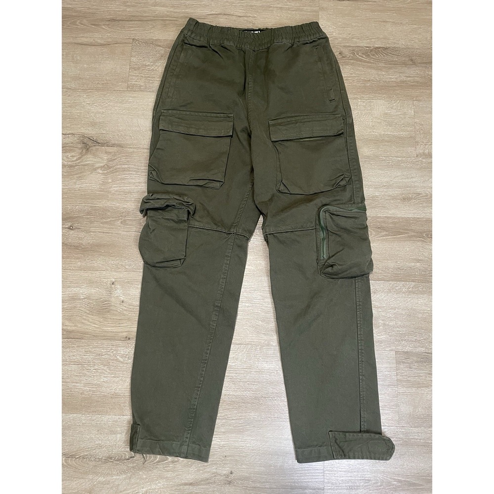 Yeezy Baggy Utility Cargo Pants Ankle Straps Sz M Military Green Italy Kanye